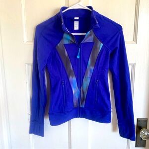Lululemon Ivivva girl’s blue zip up athletic jacket size 10